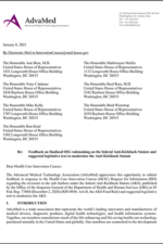 first page of AdvaMed Letter Regarding HCIC RFI on AKS Final Rule