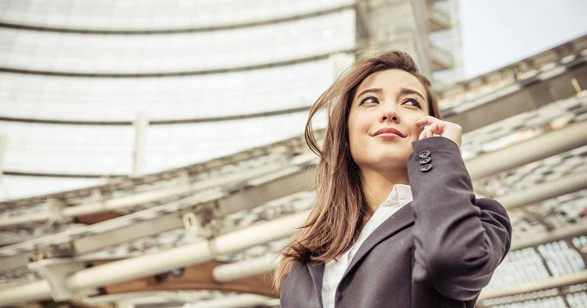 professional woman taking a mobile phone call