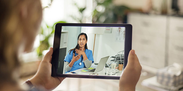 patient meets with doctor remotely