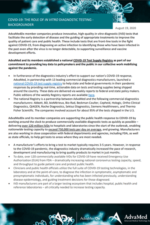 first page of Role Of In Vitro Diagnostic Testing Backgrounder