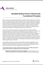 first page of AdvaMed® Medical Device Cybersecurity Foundational Principles