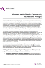 first page of AdvaMed Medical Device Cybersecurity Foundational Principles