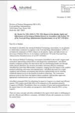 first page of AdvaMed comments letter