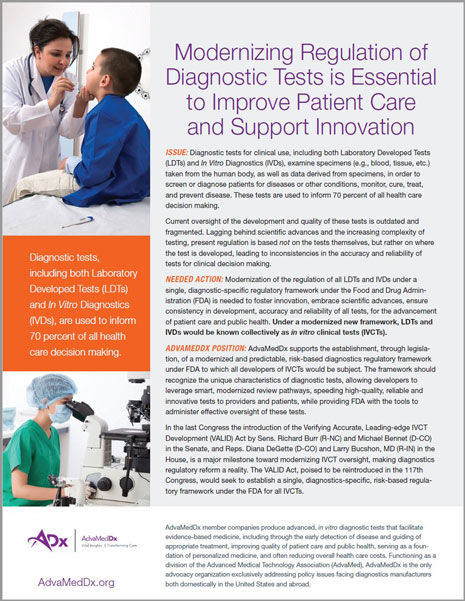 cover of Dx regulatory reform fact sheet