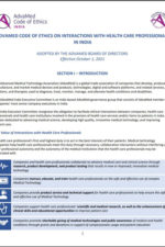 first page of AdvaMed® India Code of Ethics