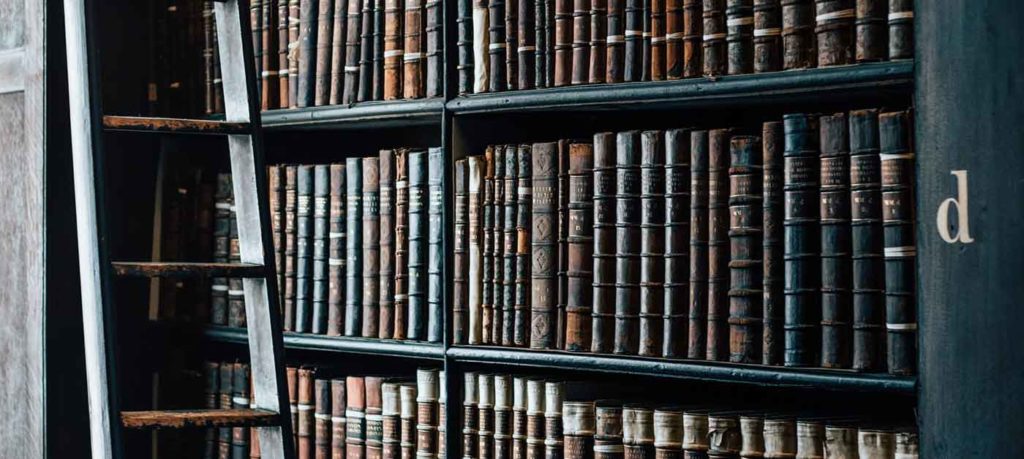 shelves of law books