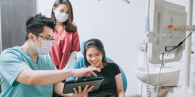 doctor meets with patient