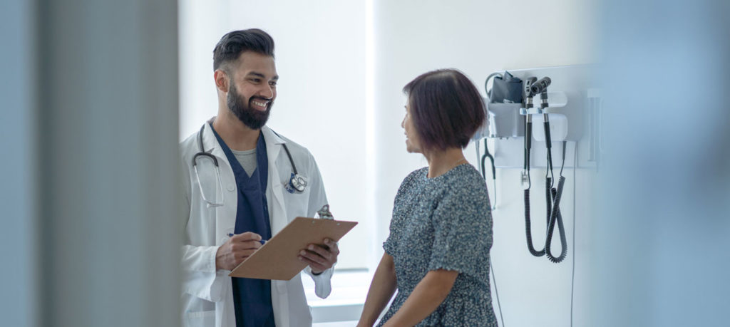 doctor and patient in exam room