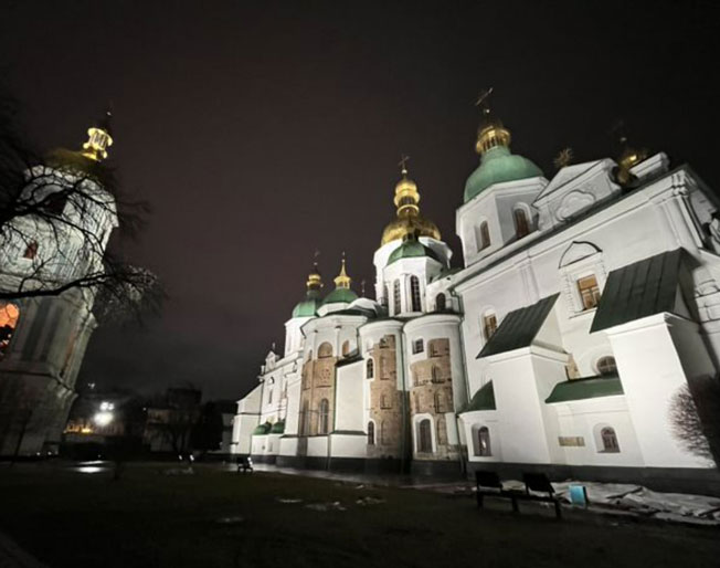 St Sophia church in Ukraine at night