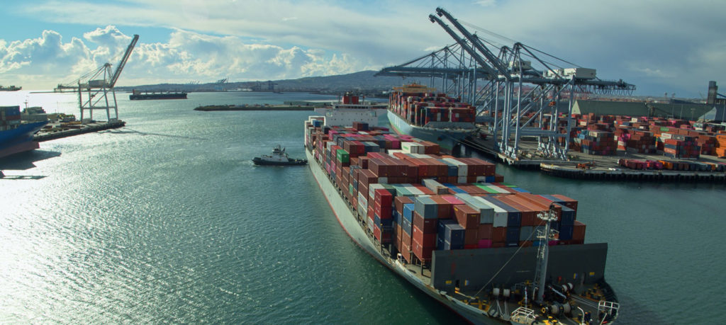 container ships at port