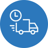 delivery truck with clock icon