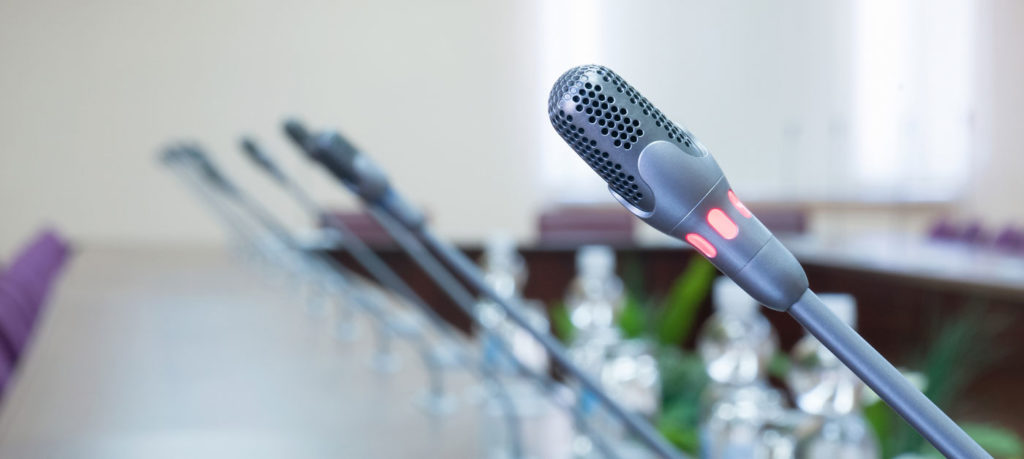 panel of microphones