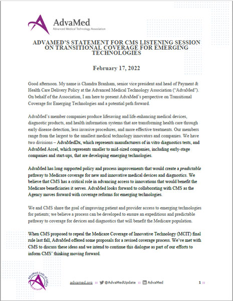 first page of statement