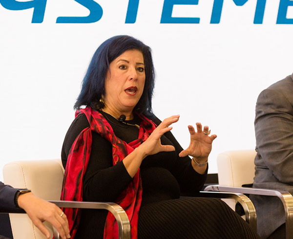 Antoinette Gawin speaking on a panel