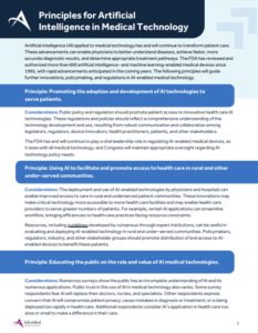 Principles for Artificial Intelligence in Medical Technology - AdvaMed®