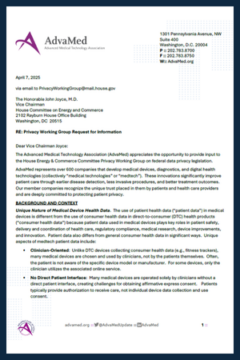 AdvaMed® Response to House Privacy Working Group RFI - AdvaMed®