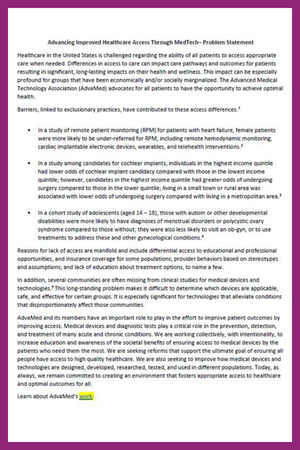 Health Access Problem Statement Cover Page